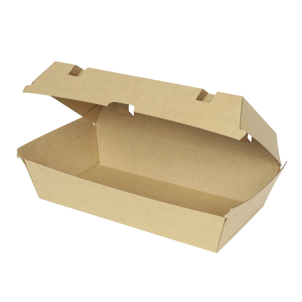 Take-away Boxes Cardboard with flap lid 24.8x13x7.5 cm Brown (200 pieces)