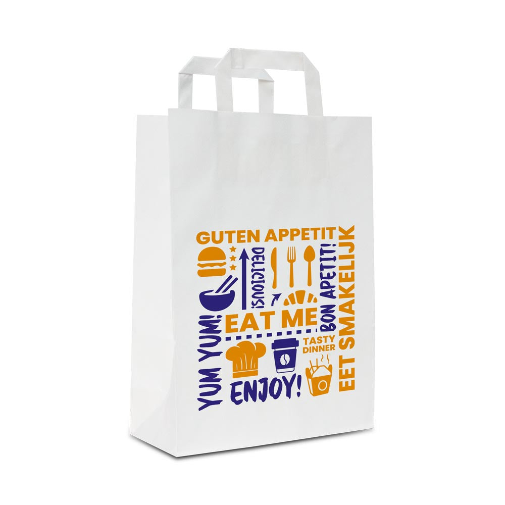 Take-away bags 32+17x44cm White (250 pcs)