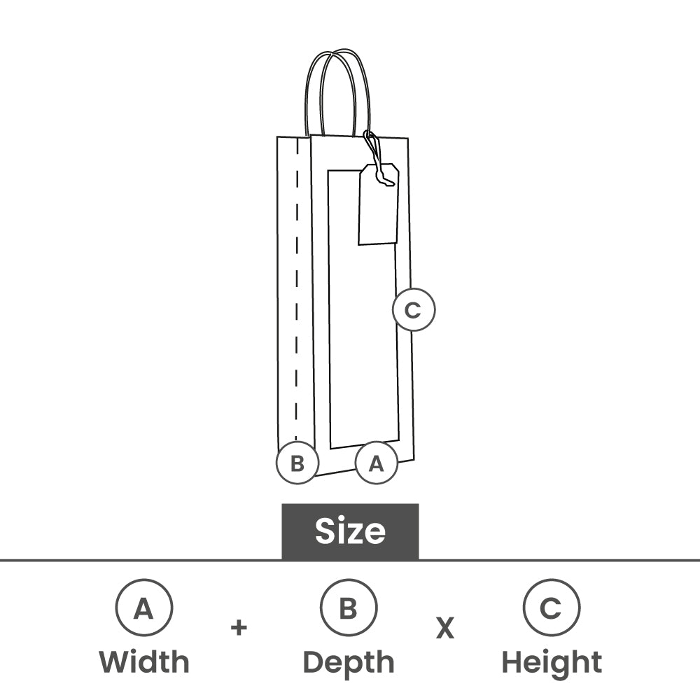 Gift bags with window and tag 12+10x35cm black (100 pcs) [FP-DPT122]