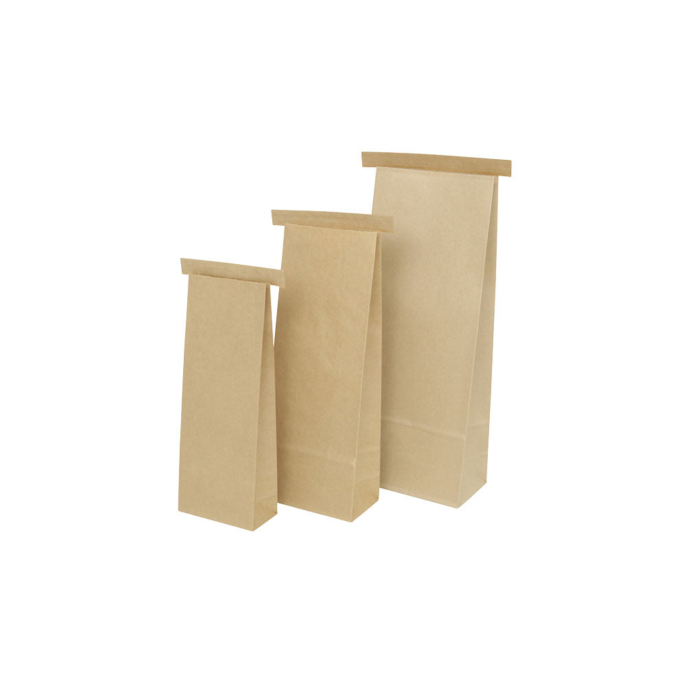 Bags Kraft brown with Closure 12.5x7.5x32.7 cm (500 pieces) [GB-DRE03360]