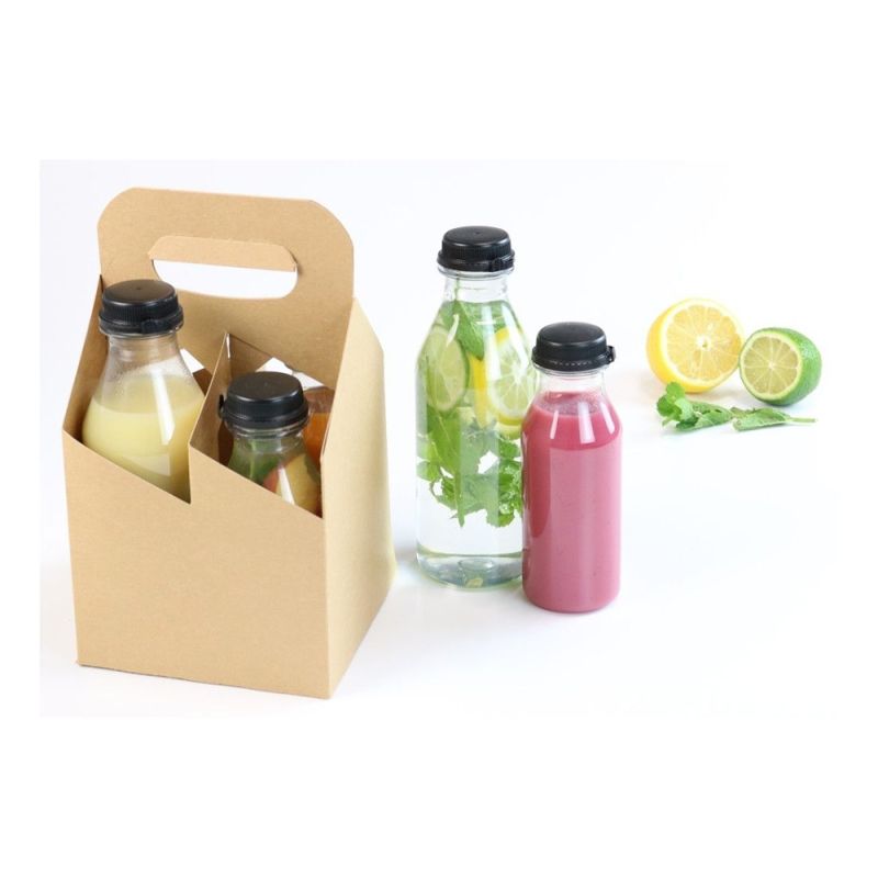 Bottle Tray Cardboard for 4 rPET Bottles Foldable (150 pieces) [GB-DRE04971]