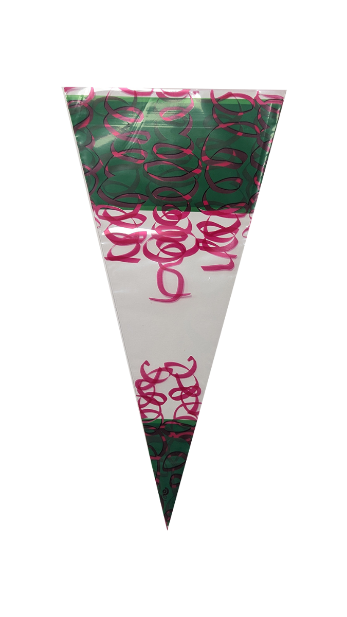 Conical bag 25x46cm 1 pound green/red (250 pcs)