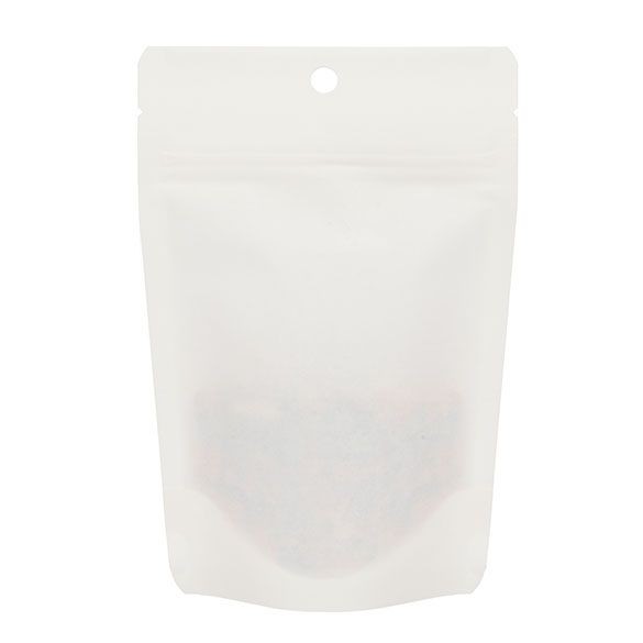 Stand Up Pouches Compostable Kraft White 10.2x6x15.2cm | 57 grams (100 pieces) [ZBGEK2W]