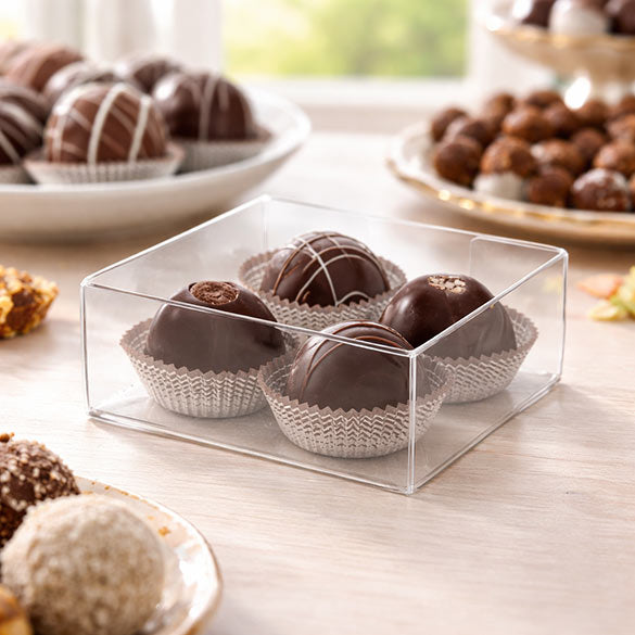 Plastic Gift Boxes for "chocolate" Truffels 10.8x4.1x10.8cm (25 pieces) [FB194]