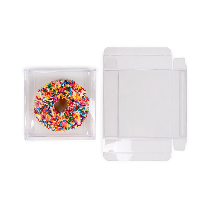 Plastic Gift Boxes 11,4x2,5x11,4 cm Crystal Clear (25 pieces) [FB304]