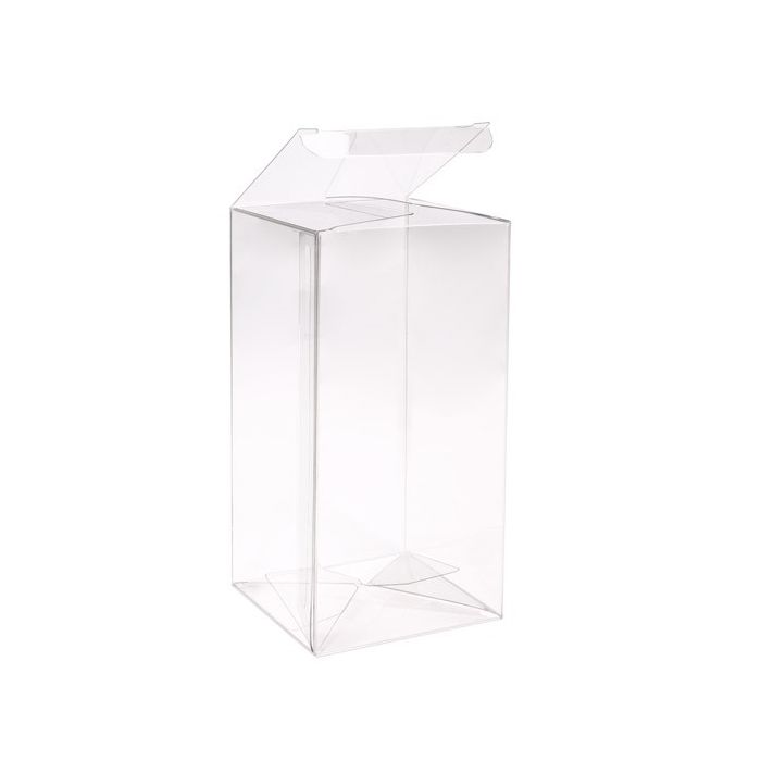 Plastic Gift Boxes 7.6x7.6x15.2cm Crystal Clear with Autolock Bottom (25 pieces) [FB59]