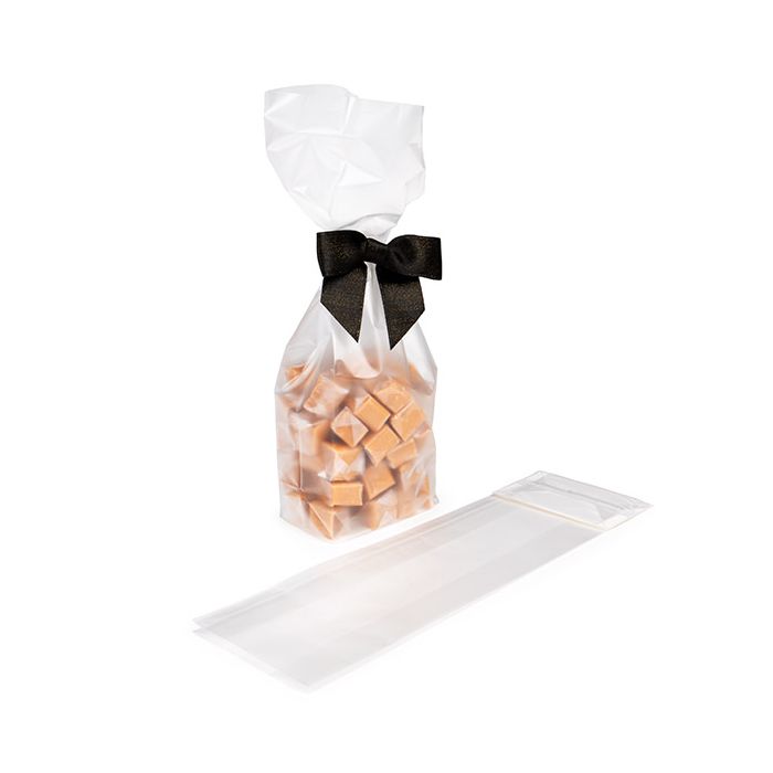 Frosted Flat Bottom Gusset Bags w/ Paper Insert 8,9x5,7x30,5 cm (100 pieces) [FFGPB16]