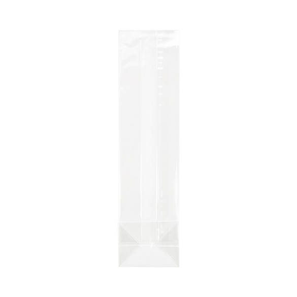 Block Bottom Bags Clear 6.4x5.1x24.8cm (100 pieces) [FG12]