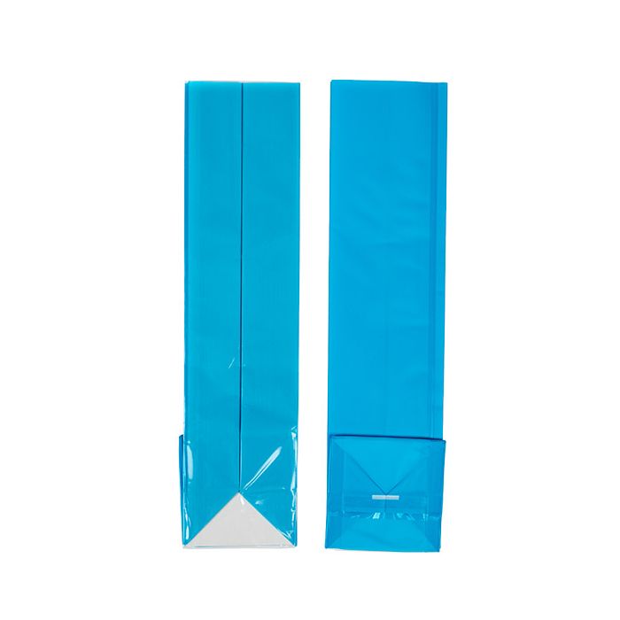 Block Bottom Bags Neon Blue w/ Paper Insert 5,1x5,1x21 cm (100 pieces) [FGPB11NB]