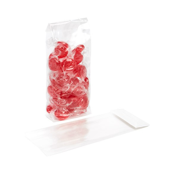 Block Bottom Bags Super Clear 7.6x3.2x21cm with paper insert (100 pieces) [FGPB14]