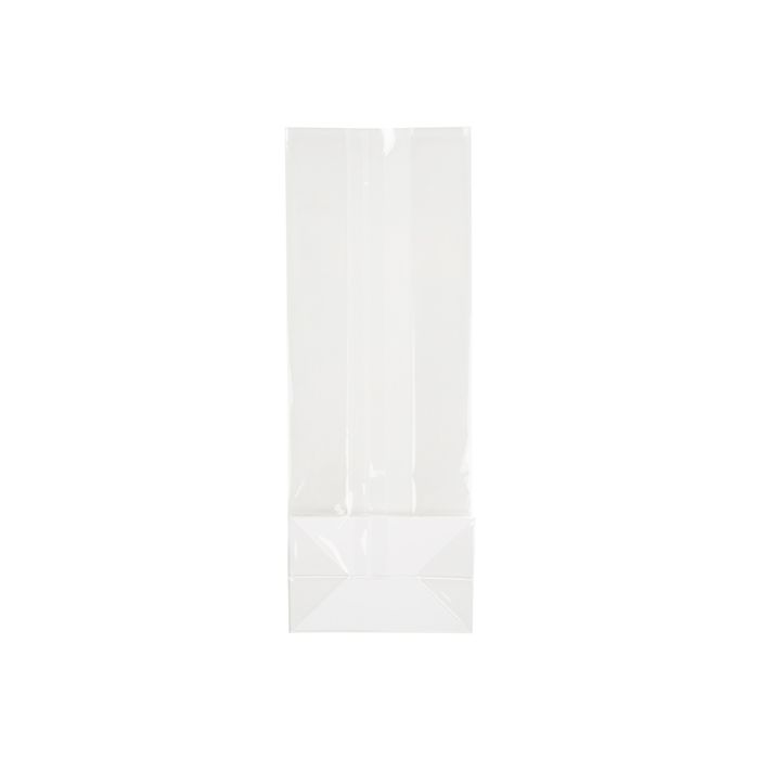 Block Bottom Bags Super Clear 8.9x5.7x24.8cm with paper insert (100 pieces) [FGPB15]