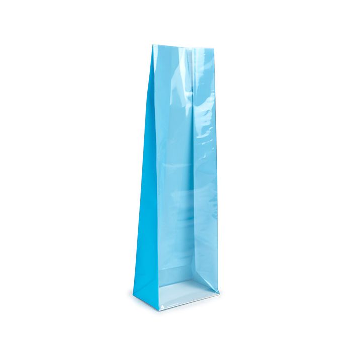 Block Bottom Bags Neon Blue w/ Paper Insert 8,9x5,7x30,5 cm (100 pieces) [FGPB16NB]