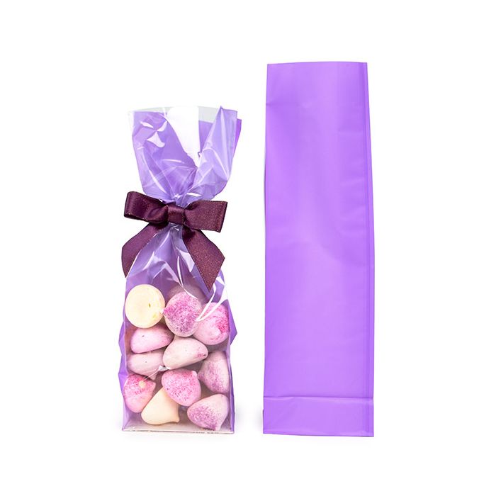 Block Bottom Bags Neon Purple w/ Paper Insert 8,9x5,7x30,5 cm (100 pieces) [FGPB16NP]