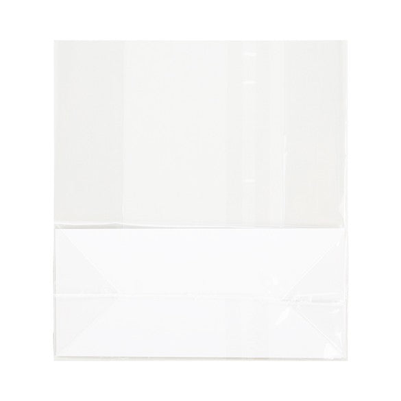 Block Bottom Bags Super Clear 12.7x5.7x12.7cm with paper insert (100 pieces) [FGPB18]
