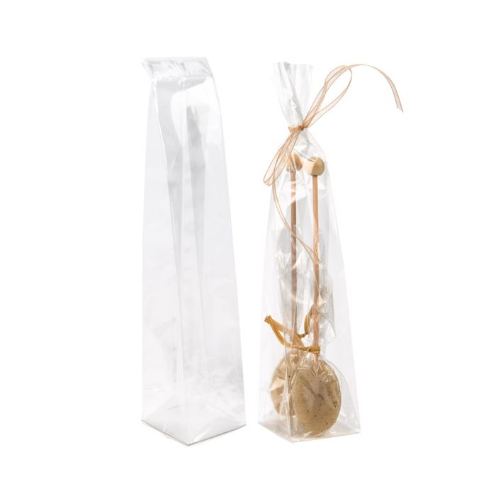 Block Bottom Bags Clear 4.4x4.4x21.6cm with paper insert (100 pieces) [FGPBH10]
