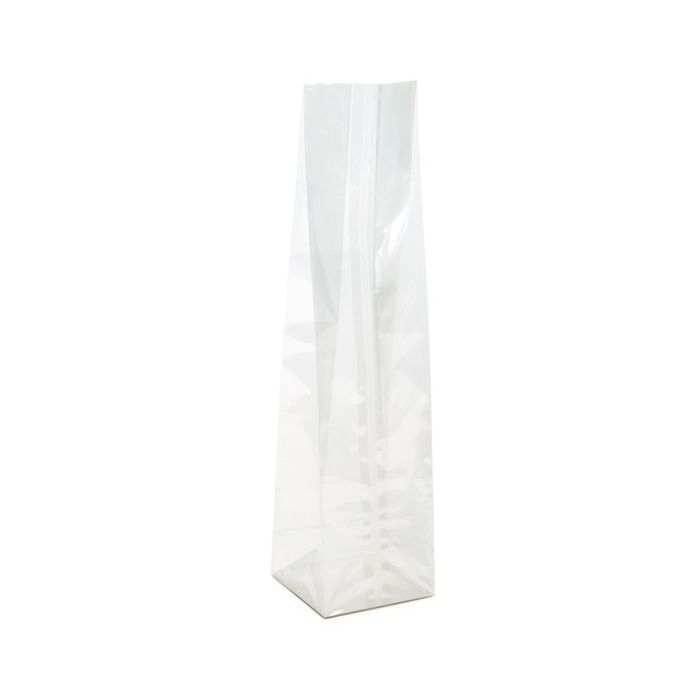 Block Bottom Bags Clear 6.7x4.8x26cm with paper insert