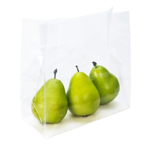 Block Bottom Bags Clear 12.7x5.7x12.7cm with paper insert (100 pieces) [FGPBH18]