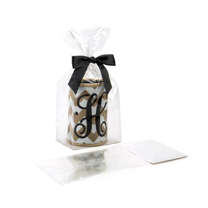 Block Bottom Bags Clear 10.2x7.6x25.4cm with paper insert (100 pieces) [FGPBH5]