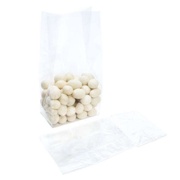 Block Bottom Bags Clear 7.6x5.1x16.5cm with paper insert (100 pieces) [FGPBH6]