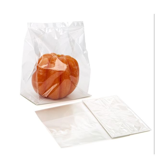 Block Bottom Bags Clear 17.8x10.2x22.9cm with paper insert (100 pieces) [FGPBH8]
