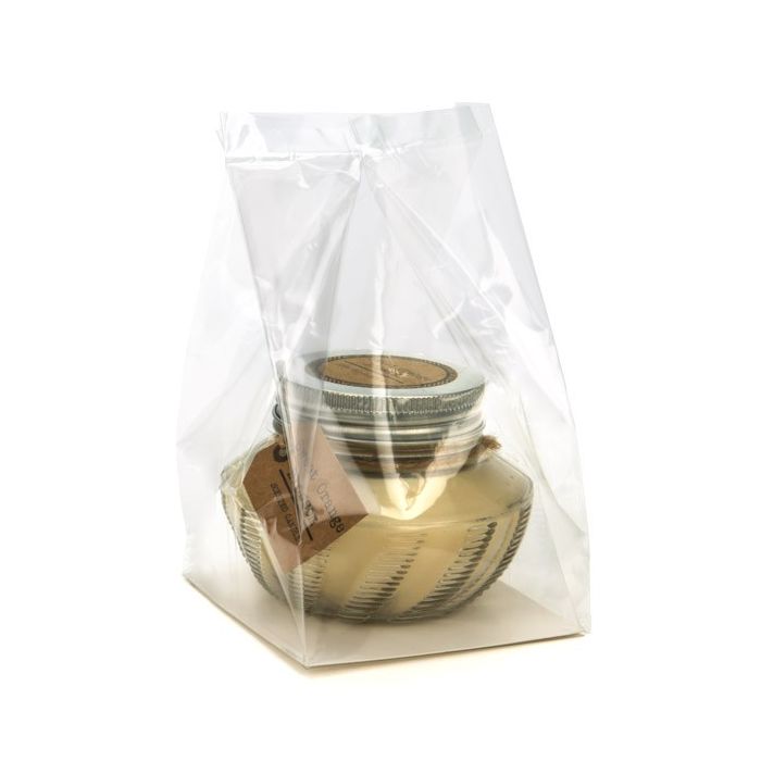 Block Bottom Bags Clear 10.2x10.2x17.8cm with paper insert (100 pieces) [FGPBH9]