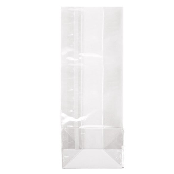 Block Bottom Bags Clear 7.6x5.1x20.3cm with paper insert (100 pieces) [FGPBH20]