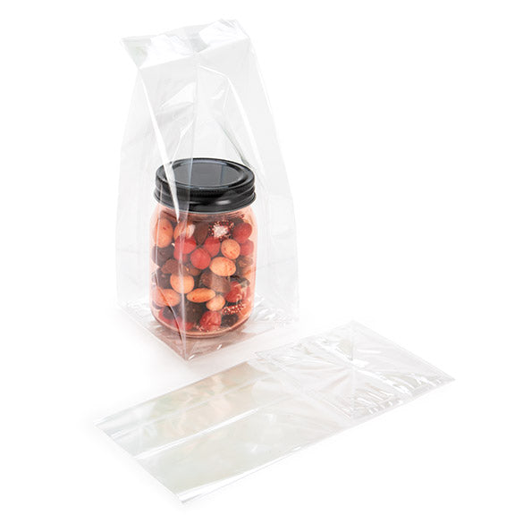 Block Bottom Bags Clear 10.2x10.2x22.9cm (100 pieces) [FG7]