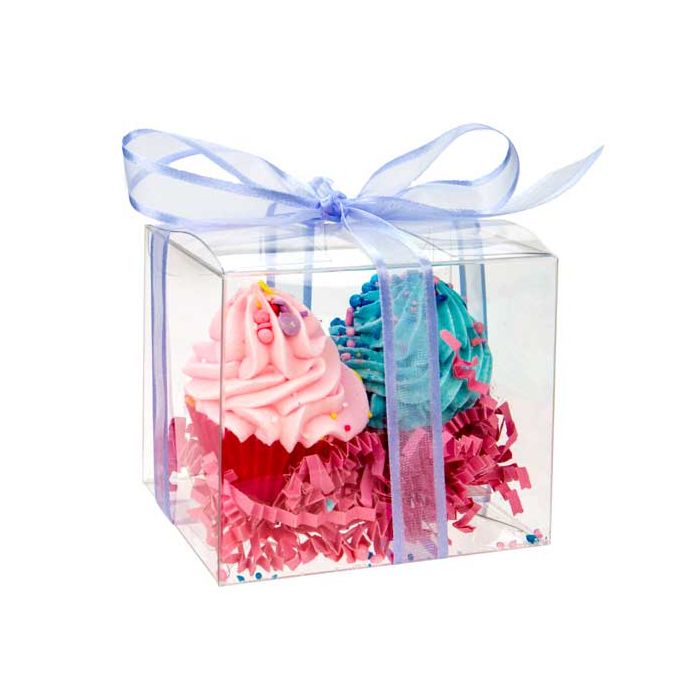 Plastic Gift Boxes 9.5x6.7x7.6cm Crystal Clear with Autolock Bottom (25 pieces) [FPLB215]