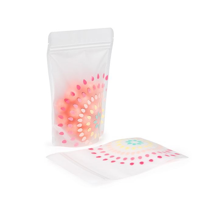 Stand Up Zipper Pouch Pastel Frosted Bloom 13x7.9x20.6 cm (25 pieces) [ZBGSW3BL]