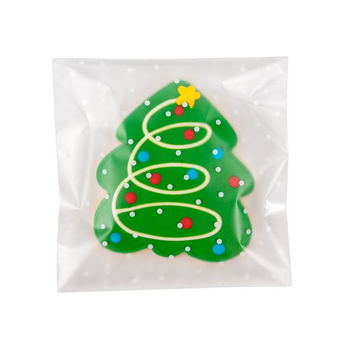 Plastic Bags 14x14 cm Frosted w/Polka Dot Peel and Seal