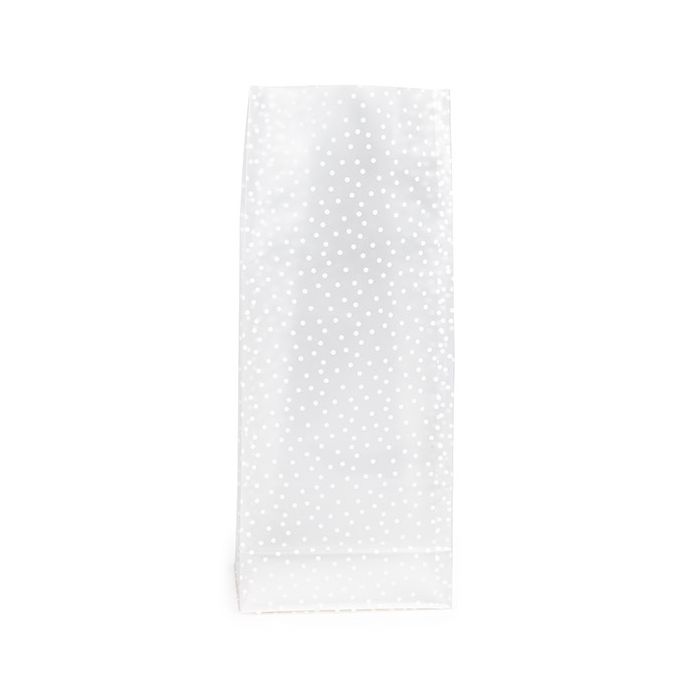 Block Bottom Bags w/ Paper Insert Frosted Polka Dots 12.7x7.6x30.5 cm (100 pieces) [FFGPB1D]