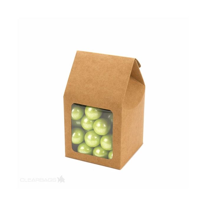 Kraft Gift Boxes with Window 8.9x8.9x16.5cm (25 pieces) [FS320]