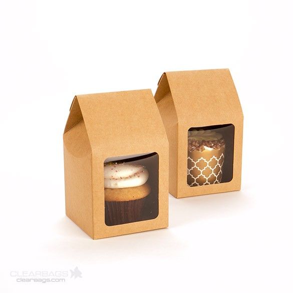 Kraft Gift Boxes with Window 8.9x8.9x16.5cm (25 pieces) [FS320]