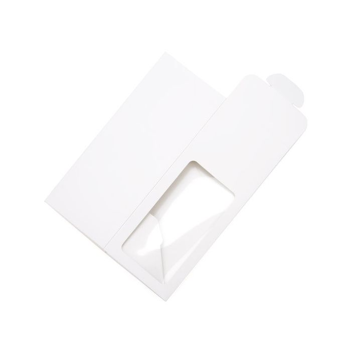 Kraft Gift Boxes with Window glossy White 9x9x21.5cm (25 pieces) [FS331]