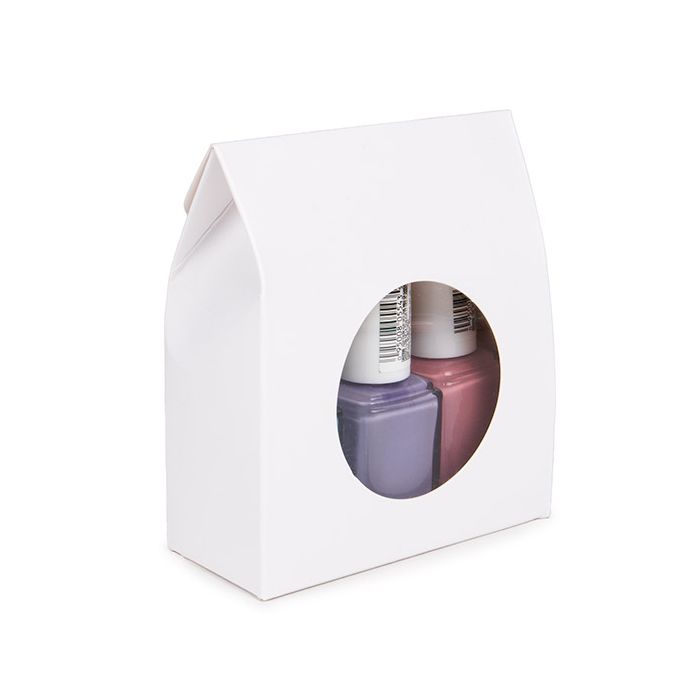 Kraft Gift Boxes White with Circle Window 8,9x3,8x10,2 cm (25 pieces) [FS339]