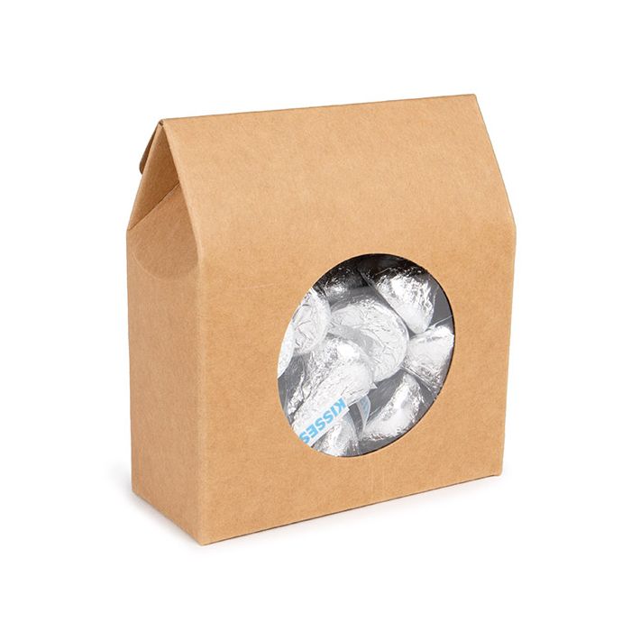 Kraft Gift Boxes with Circle Window 8,9x3,8x10,2 cm (25 pieces) [FS340]