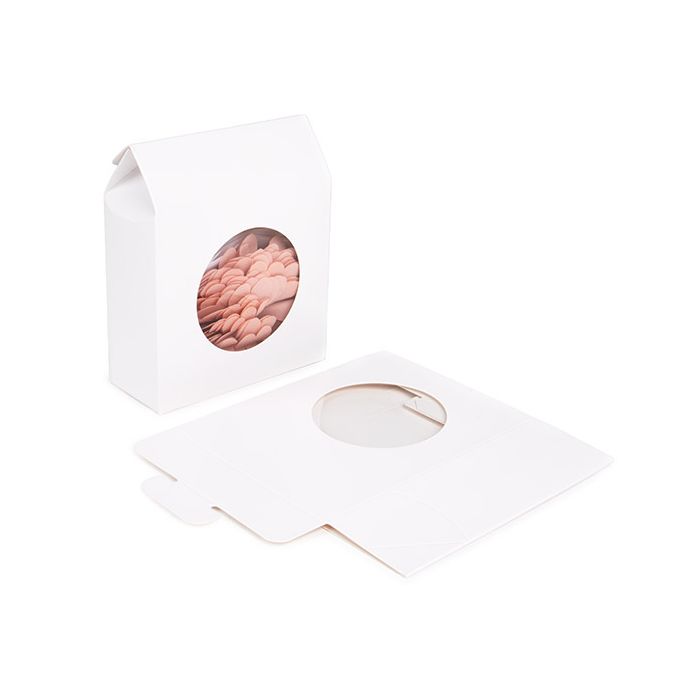 Kraft Gift Boxes White with Circle Window 10,5x4,4x13,3 cm