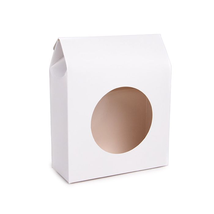 Kraft Gift Boxes White with Circle Window 10,5x4,4x13,3 cm (25 pieces) [FS345]