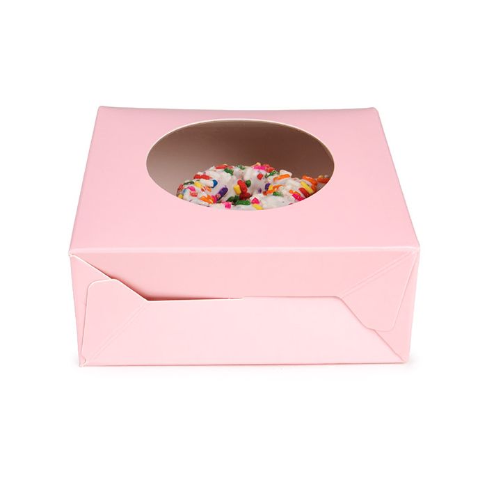 Kraft Gift Boxes Pink with Circle Window 10,5x4,4x13,3 cm (25 pieces) [FS347]