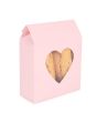Kraft Gift Boxes Pink with Heart Window 10,5x4,4x13,3 cm (25 pieces) [FS350]