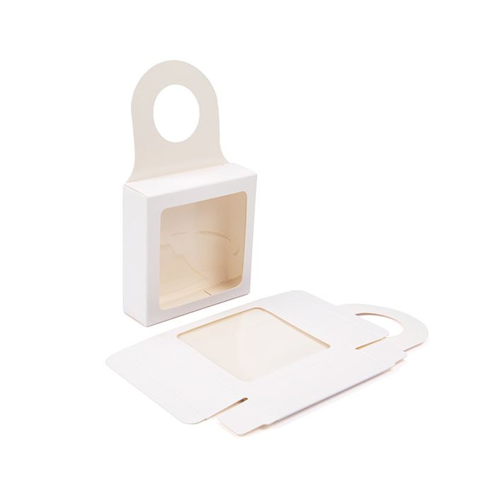 White Kraft Box With Window 9,2x2,9x9,2 cm (25 pieces) [FS356W]