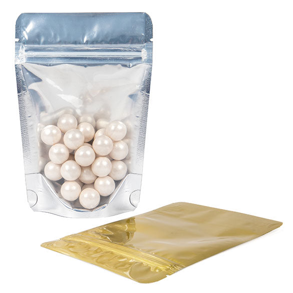 Stand Up Pouches Transparent/Gold 10x6x15cm | 57 grams (100 pieces) [ZBGG2]