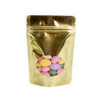 Stand Up Pouches Gold with oval Window 10x6x15cm | 57 grams