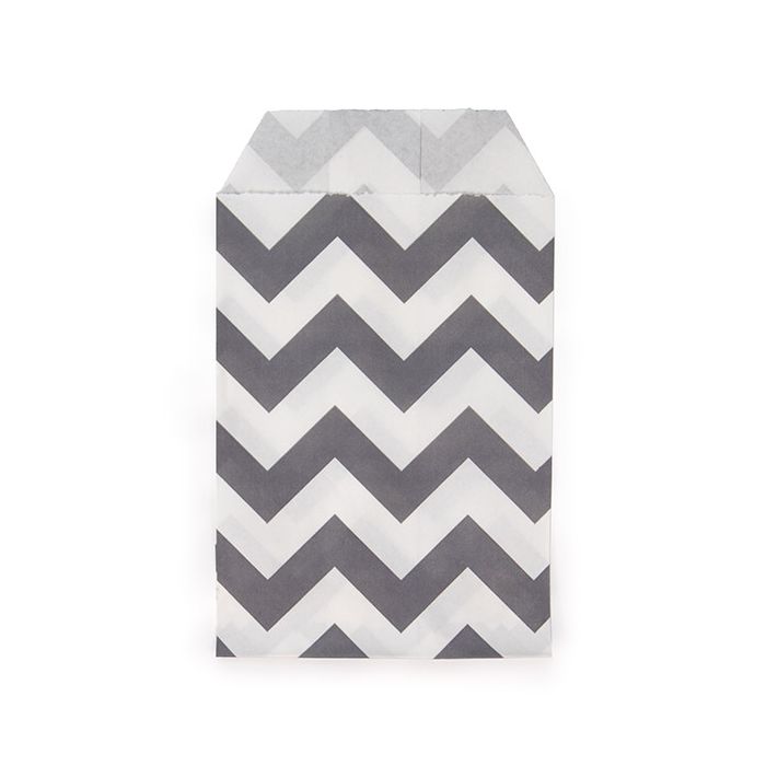 Paper Bags White with Black Chevron Stripes 7,6x12,7 cm (100 pieces) [GPB35CS]