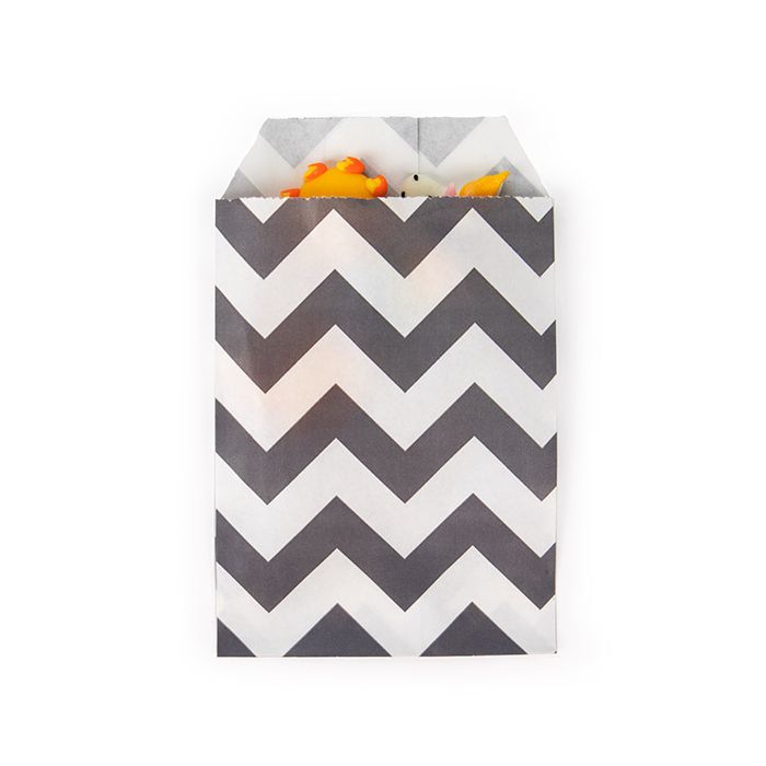 Paper Bags White with Black Chevron Stripes 7,6x12,7 cm (100 pieces) [GPB35CS]