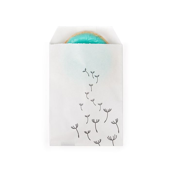 Paper Bags White with Black Dandelion 7,6x12,7 cm (100 pieces) [GPB35D]