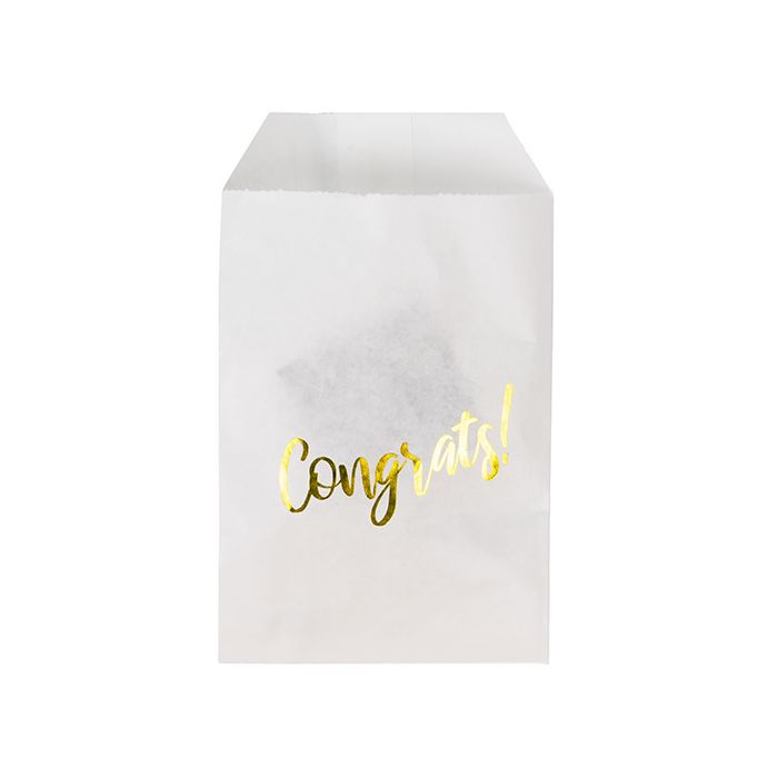 Paper Bags White with Gold Congrats 7,6x12,7 cm (100 pieces) [GPB35GC]