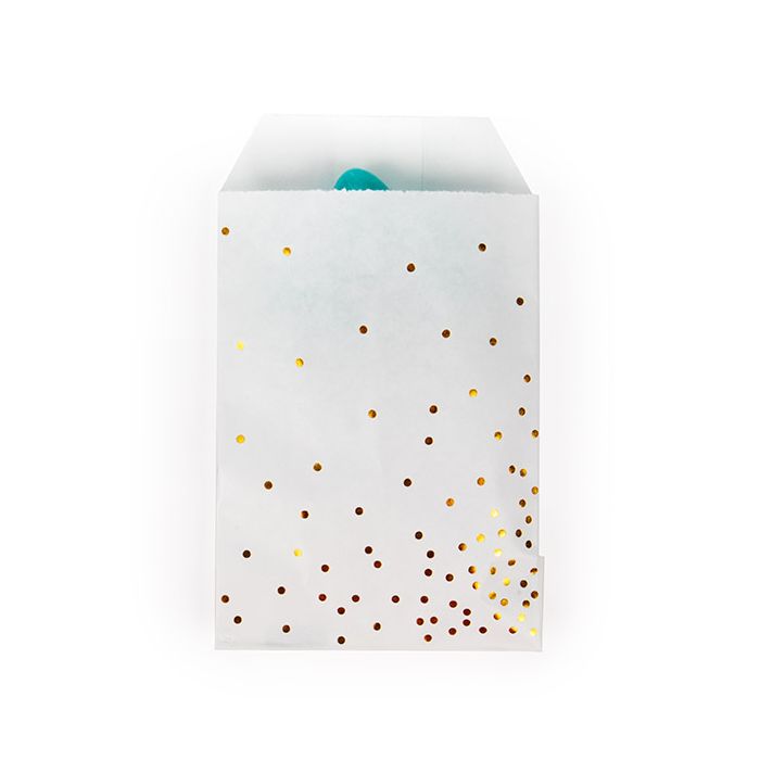 Paper Bags White with Gold Dots 7,6x12,7 cm (100 pieces) [GPB35GD]