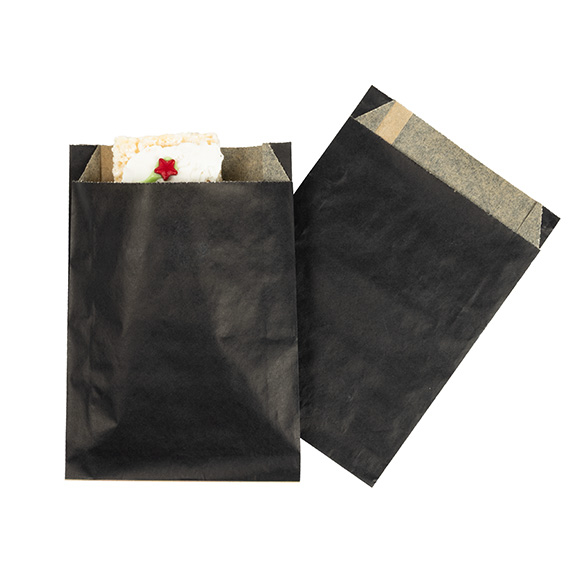 Black Grease Resistant Bags 12,1x2,9x17,1cm (100 pcs) [GPB3B]