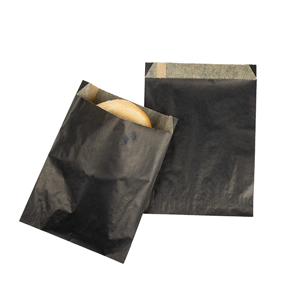 Black Grease Resistant Bags 14x2,9x19,1cm (100 pcs) [GPB4B]